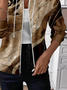 Women Spring/Fall Outerwear Casual Printing Abstract Long Sleeve Hoodie Jacket