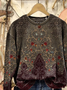 Women Floral Crew Neck Printing Casual Spring/Fall Long Sleeve Sweatshirt