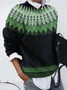 Women Abstract Printing Spring/Fall Casual Long Sleeve Crew Neck Sweater