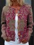 Women Geometric Vintage Spring/Fall Buttons Knitted Cardigan