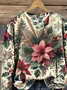 Women Floral Crew Neck Printing Casual Spring/Fall Long Sleeve Sweatshirt