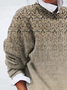 Women Ethnic Printing Spring/Fall Casual Long Sleeve Crew Neck Sweater