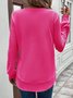 Women Plain Crew Neck Jacquard Vintage Spring/Fall Long Sleeve Sweatshirt
