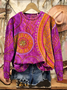 Women Floral Crew Neck Printing Casual Spring/Fall Long Sleeve Sweatshirt