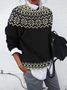 Women Abstract Printing Spring/Fall Casual Long Sleeve Crew Neck Sweater