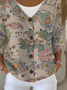 Women Floral Long Sleeve V Neck Casual Spring/Fall Cardigan Outerwear