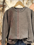 Women Ethnic Crew Neck Printing Casual Spring/Fall Long Sleeve Sweatshirt
