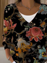 Women Floral Long Sleeve V Neck Casual Spring/Fall Cardigan Outerwear