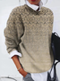 Women Ethnic Printing Spring/Fall Casual Long Sleeve Crew Neck Sweater