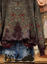 Women Floral Crew Neck Printing Casual Spring/Fall Long Sleeve Sweatshirt