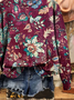 Women Floral Crew Neck Printing Casual Spring/Fall Long Sleeve Sweatshirt