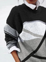Women Abstract Printing Spring/Fall Casual Long Sleeve Crew Neck Sweater