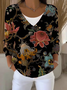 Women Floral Long Sleeve V Neck Casual Spring/Fall Cardigan Outerwear