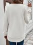 Women Plain Crew Neck Jacquard Vintage Spring/Fall Long Sleeve Sweatshirt