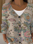 Women Floral Long Sleeve V Neck Casual Spring/Fall Cardigan Outerwear