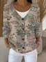 Women Floral Long Sleeve V Neck Casual Spring/Fall Cardigan Outerwear