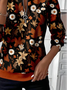 Women Floral Crew Neck Printing Casual Spring/Fall Long Sleeve Sweatshirt