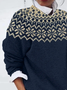 Women Abstract Printing Spring/Fall Casual Long Sleeve Crew Neck Sweater