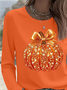 Women Halloween (pumpkin) Long Sleeve Tee T-shirt Crew Neck Printing Casual Spring/Fall Graphic Tee Top