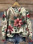 Women Floral Crew Neck Printing Casual Spring/Fall Long Sleeve Sweatshirt
