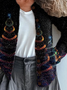 Women Christmas Printing Long Sleeve Crew Neck Vintage Spring/Fall Cardigan Outerwear