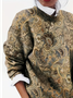 Women Floral Printing Spring/Fall Casual Long Sleeve Crew Neck Sweater