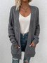 Women Plain Spring/Fall Cover-up Vintage Split Joint Lightweight Cardigan