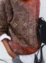 Women Abstract Printing Spring/Fall Casual Long Sleeve Crew Neck Sweater