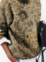 Women Floral Printing Spring/Fall Casual Long Sleeve Crew Neck Sweater