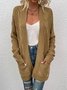 Women Plain Spring/Fall Cover-up Vintage Split Joint Lightweight Cardigan