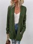 Women Plain Spring/Fall Cover-up Vintage Split Joint Lightweight Cardigan