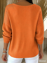 Women Maple Leaf Spring/Fall Casual Long Sleeve V Neck Cotton Sweater