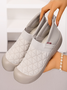 All Season Mesh Fabric Plain Shallow Flyknit slip-on comfortable flat shoes for mothers with soft soles