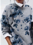Women Abstract Printing Spring/Fall Casual Long Sleeve Crew Neck Sweater