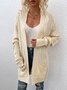 Women Plain Spring/Fall Cover-up Vintage Split Joint Lightweight Cardigan