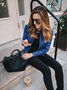 Women Spring/Fall Outerwear Vintage Split Joint Plain Long Sleeve Stand Collar Jacket