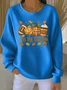Women Maple Leaf Crew Neck Casual Spring/Fall Long Sleeve Sweatshirt