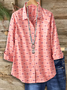 Women Abstract Long Sleeve Shirt Spring/Fall Buckle Shirt Collar Regular Sleeve Daily Casual Top