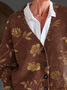 Women Floral Printing Long Sleeve V Neck Casual Spring/Fall Cardigan Outerwear