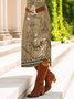 Women Floral Long Sleeve Spring/Fall Dress Crew Neck Daily Casual Midi T-Shirt Dress A-Line Dress