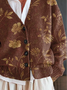 Women Floral Printing Long Sleeve V Neck Casual Spring/Fall Cardigan Outerwear