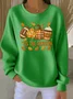 Women Maple Leaf Crew Neck Casual Spring/Fall Long Sleeve Sweatshirt