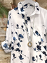 Women Floral Long Sleeve Shirt Spring/Fall Buckle Shirt Collar Regular Sleeve Daily Casual Top