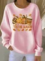 Women Maple Leaf Crew Neck Casual Spring/Fall Long Sleeve Sweatshirt