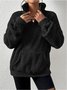 Women Plain Mock Neck Split Joint Vintage Spring/Fall Long Sleeve Sweatshirt
