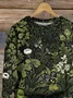 Women Floral Crew Neck Printing Casual Spring/Fall Long Sleeve Sweatshirt