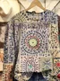 Women Abstract Crew Neck Printing Casual Spring/Fall Long Sleeve Sweatshirt