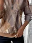 Women Abstract Crew Neck Printing Casual Spring/Fall Long Sleeve Sweatshirt