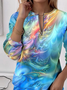 Women Abstract Crew Neck Printing Casual Spring/Fall Long Sleeve Sweatshirt