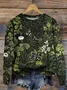 Women Floral Crew Neck Printing Casual Spring/Fall Long Sleeve Sweatshirt